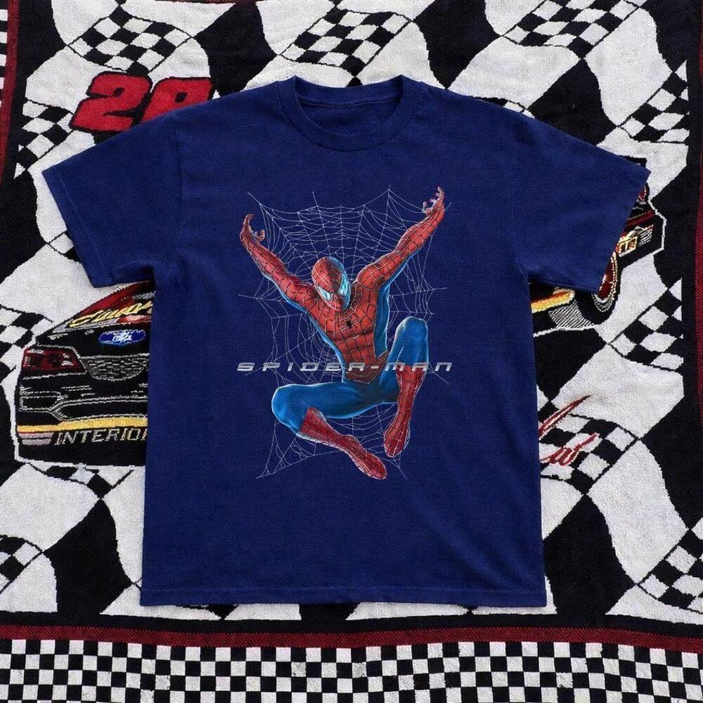 Spider-Man 2002 Movie Promo Tee - Blue And Red Streetwear Tee